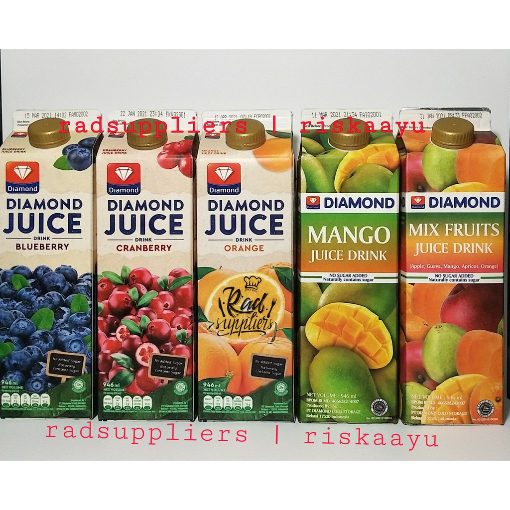 

Diamond Juice UnSweet 946ml kemasan Karton, Penyimpanan wajib dingin, Best Seller !