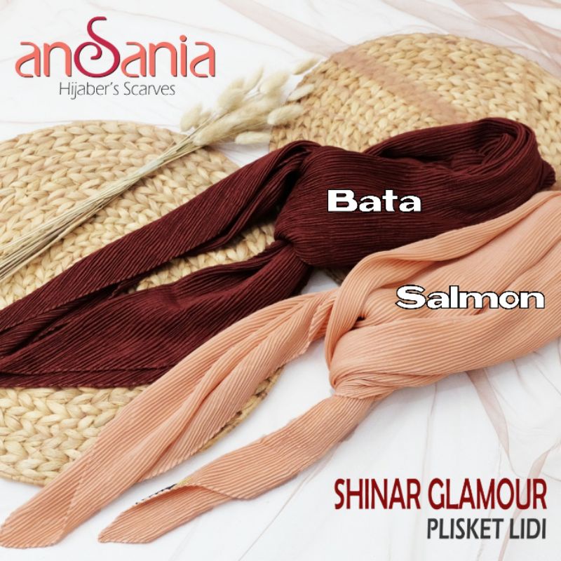 Jilbab Shinar Plisket Segi Empat Ansania-Bata Shinar Plisket