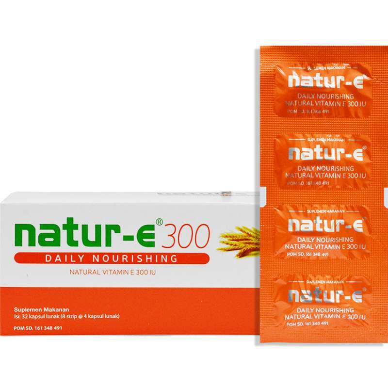 Original 100% Natur-E Daily Nourishing Vitamin E 300 IU [Free Bubble] Isi 32 Kapsul