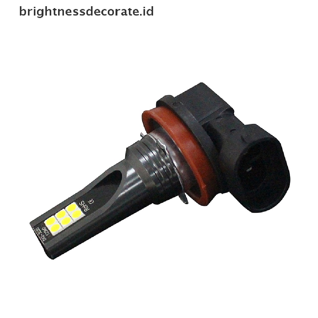 1 Pc Lampu Kabut Led H8 / H9 H11 3030 12smd 12v 6000k Untuk Mobil