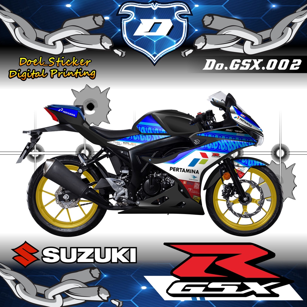 Striping SUZUKI GSX-R - Sticker Striping Variasi Motor SUZUKI GSX-R Motif Mandalika Racing Team 002