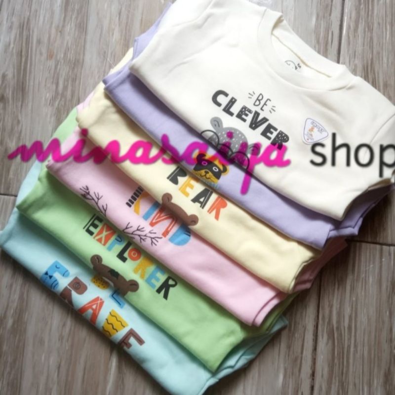 ECER! Kaos Oblong Bayi Lengan Pendek Polos dan Motif