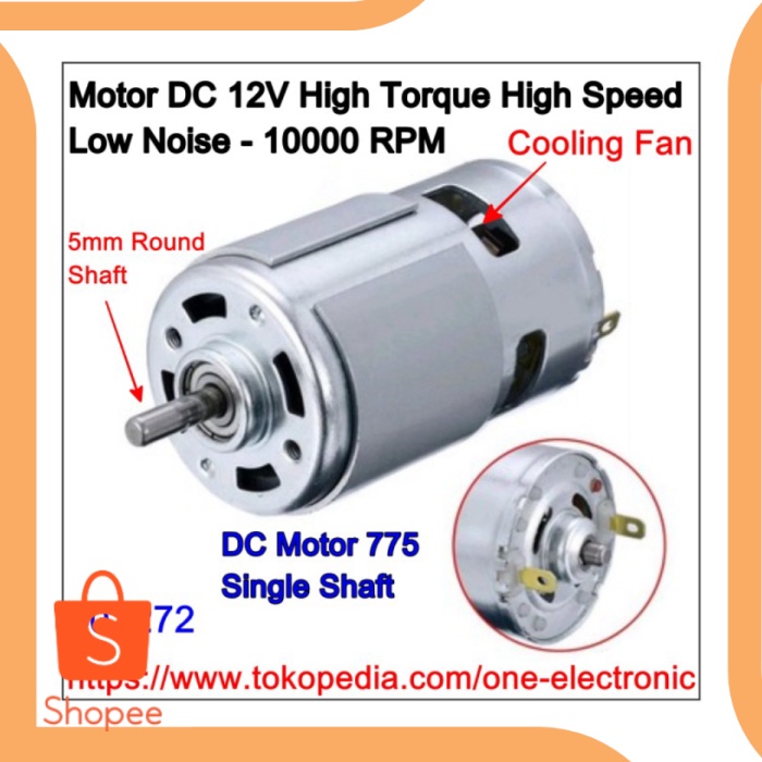 Motor 775 DC 12V 10000RPM High Speed High Torsi Low Noise dinamo 775