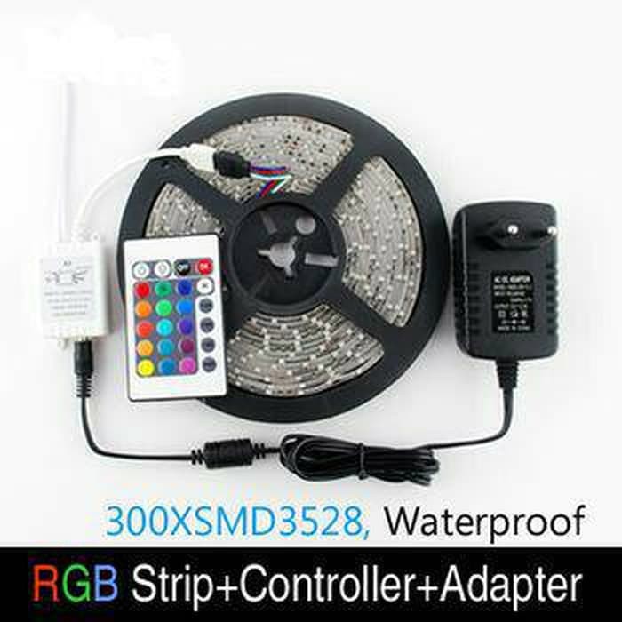 lampu LED strip RGB warna warni remote adaptor lampu hias interior