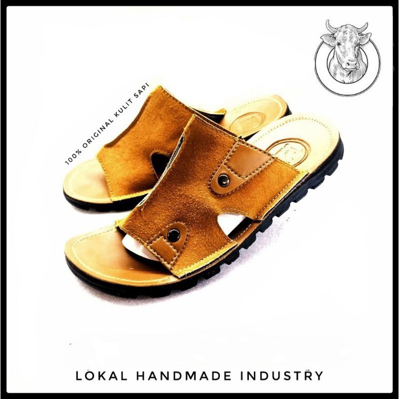 sandal pria kulit slide.