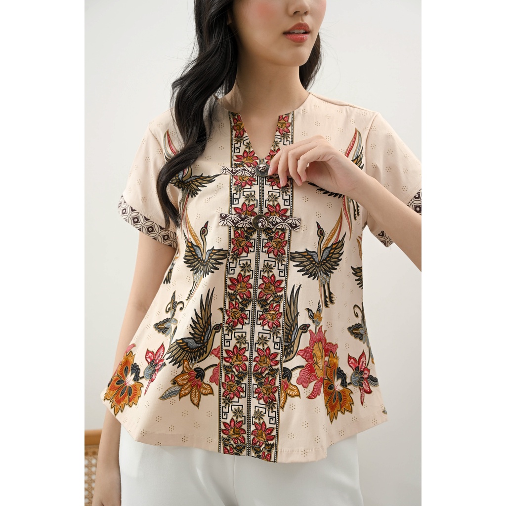 Atasan Batik 208 UTI /Blouse Batik Wanita Modern/ Batik Wanita Jumbo