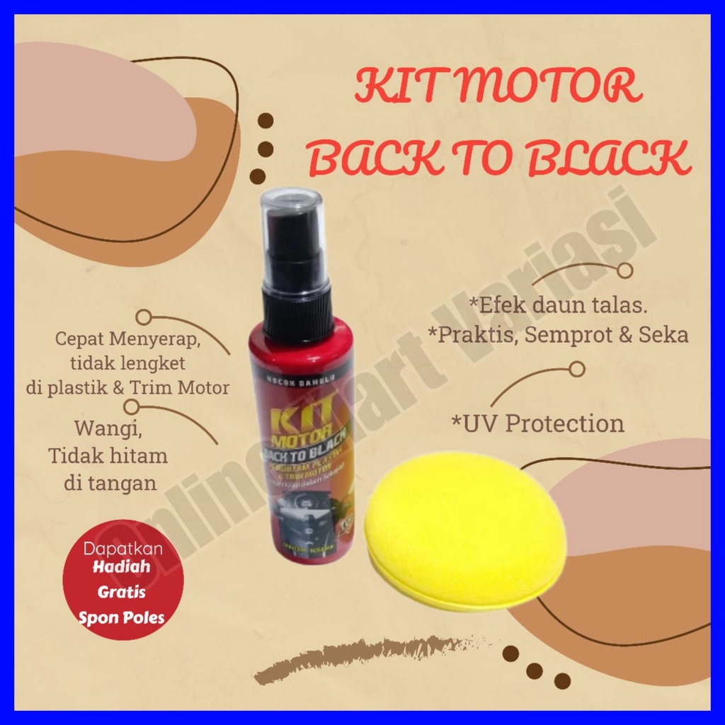 Kit Back To Black Pump 115 ml Restorer Pengkilap Plastik &amp; Trim Motor