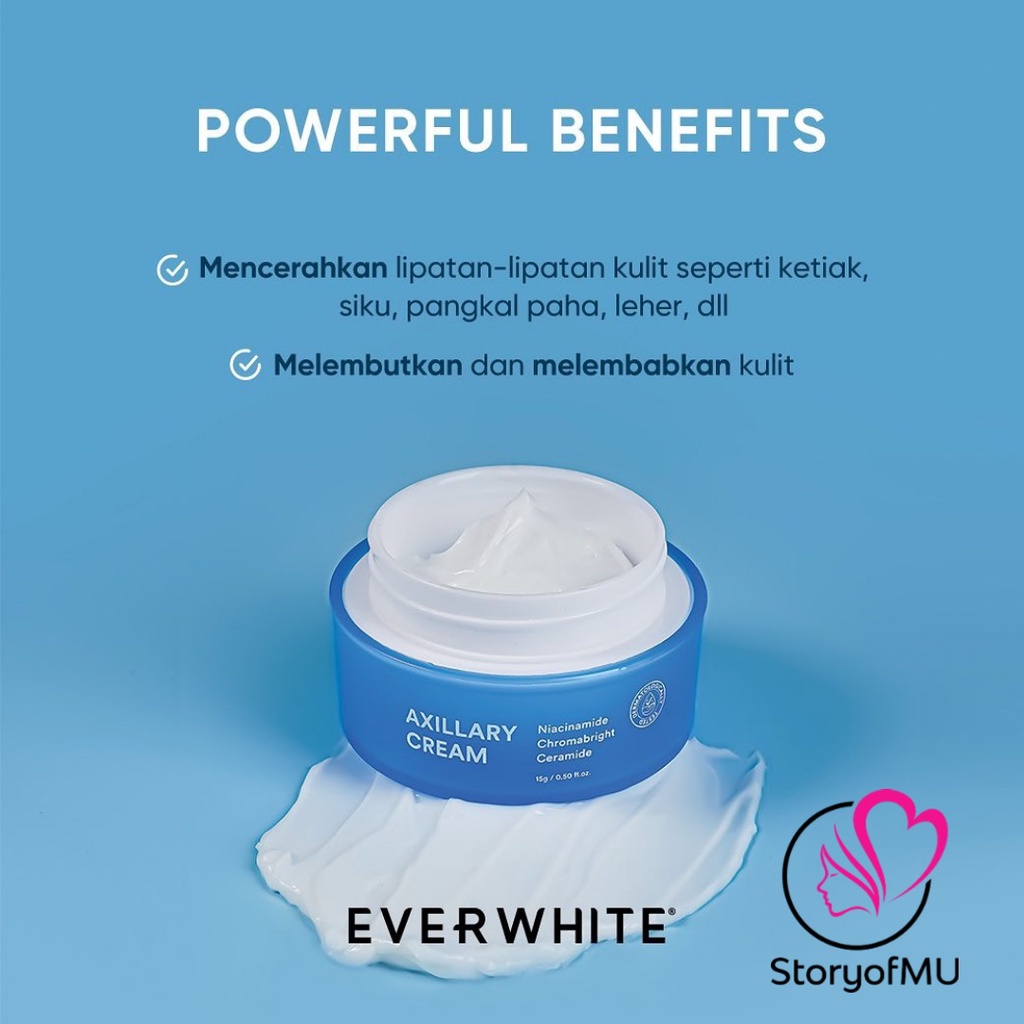 [COD] Cream Pemutih Ketiak Selangkangan &amp; Daerah Lipatan Tubuh l Ever White Smooth Axillary No Merkuri 100% ORIGINAL 15 Gram