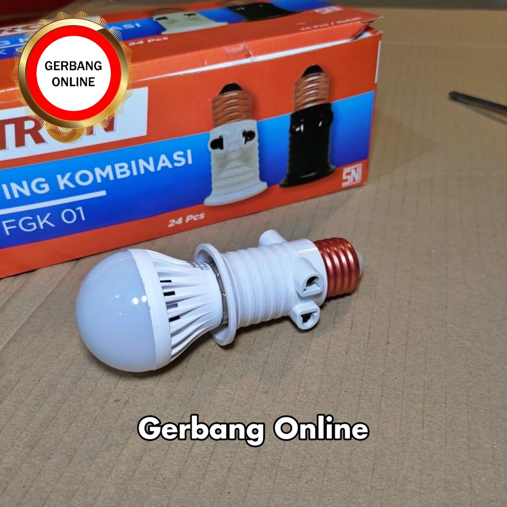 Fitting Kombinasi Dutron Fitting lampu Stop Kontak SNI HITAM PUTIH