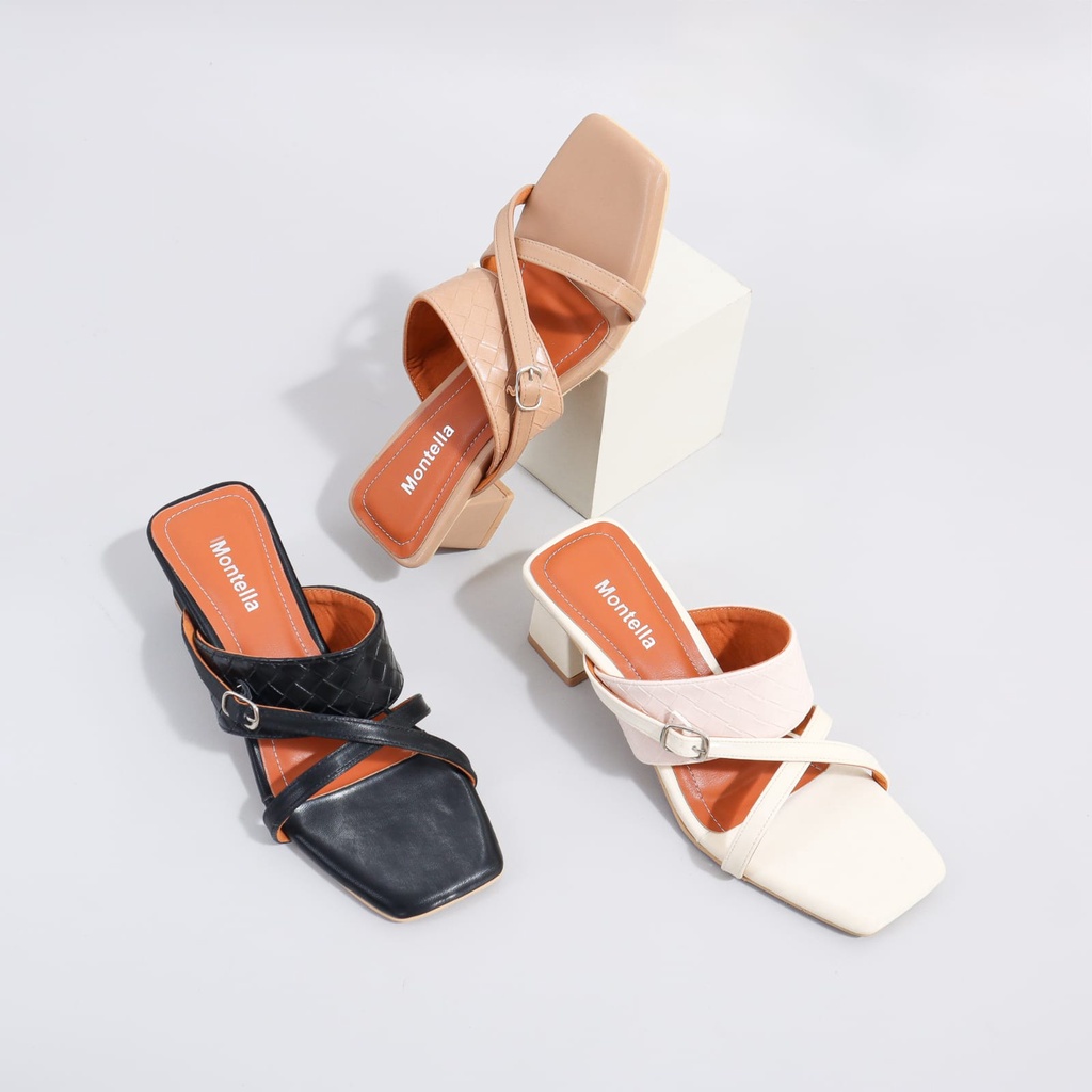 MONTELLA Duxy Sandal Heels Wanita Hak 5 Cm