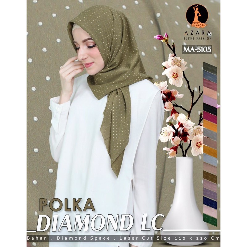 READY Grosir Isi 10 pcs Segiempat Diamond polka lasercut Azara polka lc crepe polka JILBAB