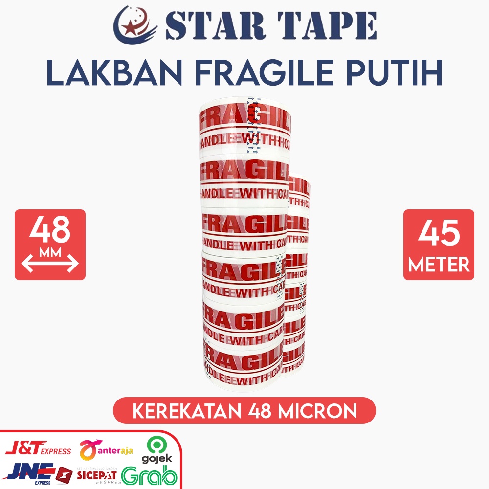 

LAKBAN FRAGILE PUTIH 48mm (2 Inch) x 50yard STARTAPE