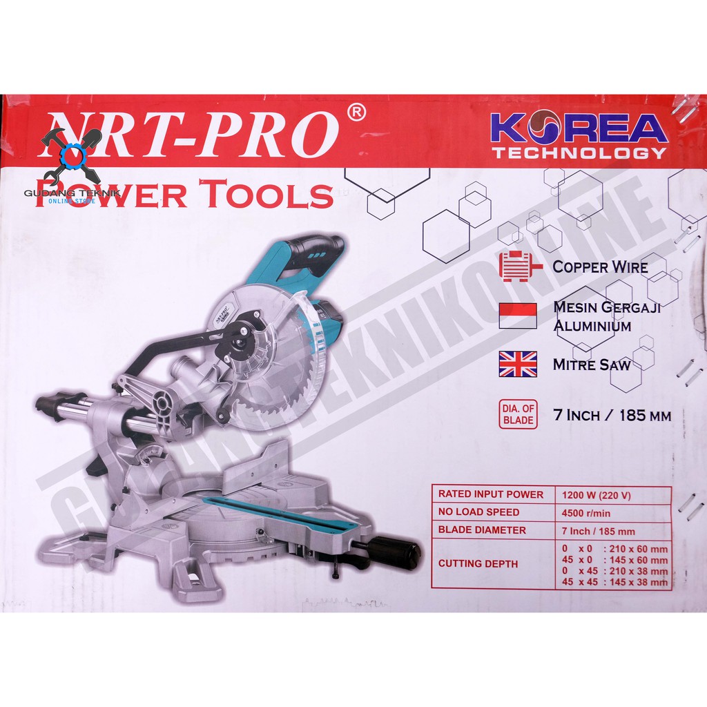 Mesin Potong Aluminium NRT PRO MS 7190 Sliding 7inch / Miter Saw NRT MS7190 7 Inch