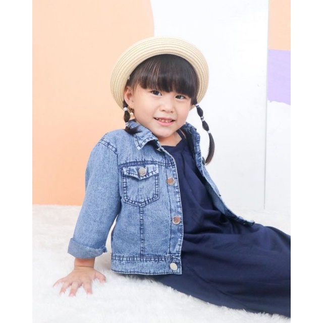 Jacket Jeans Anak Perempuan dan Laki Laki Bahan Jeans Denim Tebal