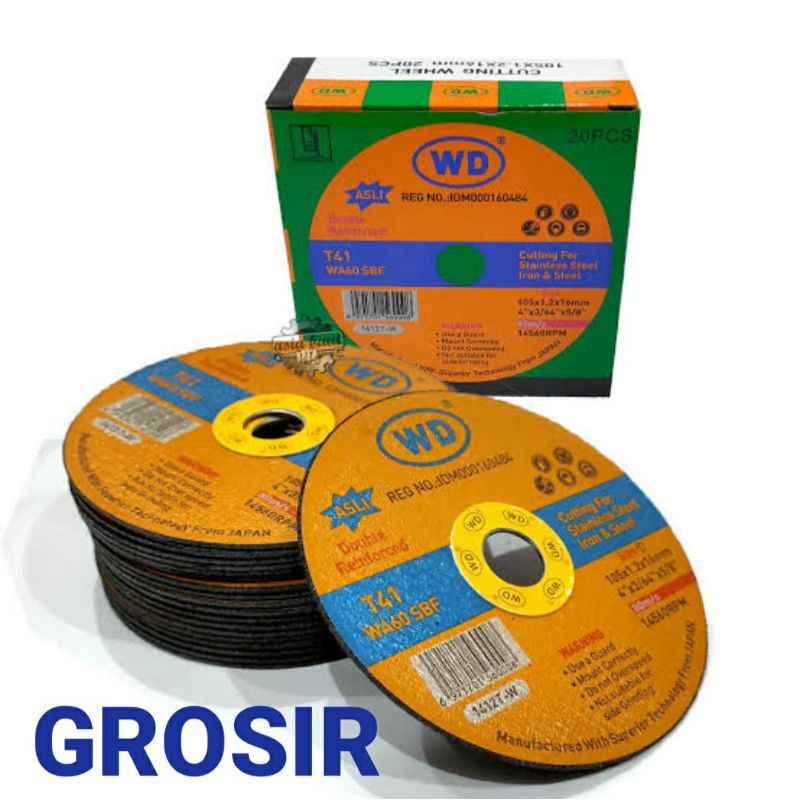 Mata Gerinda Potong Cutting Besi WD 4" Original Grosir