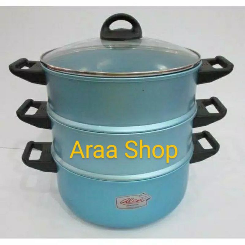 Steamer Set 26cm/3 Susun MASPION/Panci Kukus 26cm 3 Susun MASPION/Kelakat Susun 3 MASPION