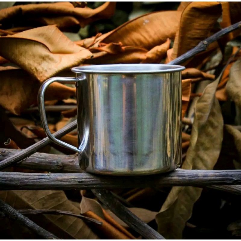 GELAS STAINLESS 220ML - GELAS ENAMEL - GELAS OUTDOOR - GELAS CAMPING - MUG CANGKIR STAINLEES