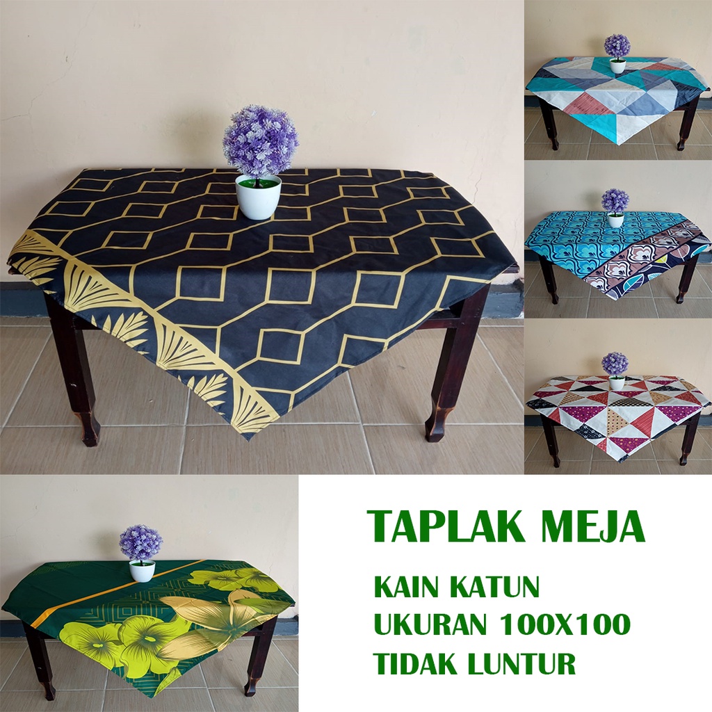 Taplak Meja Tamu Aesthetic Bahan Kain Katun Ukuran 100x100