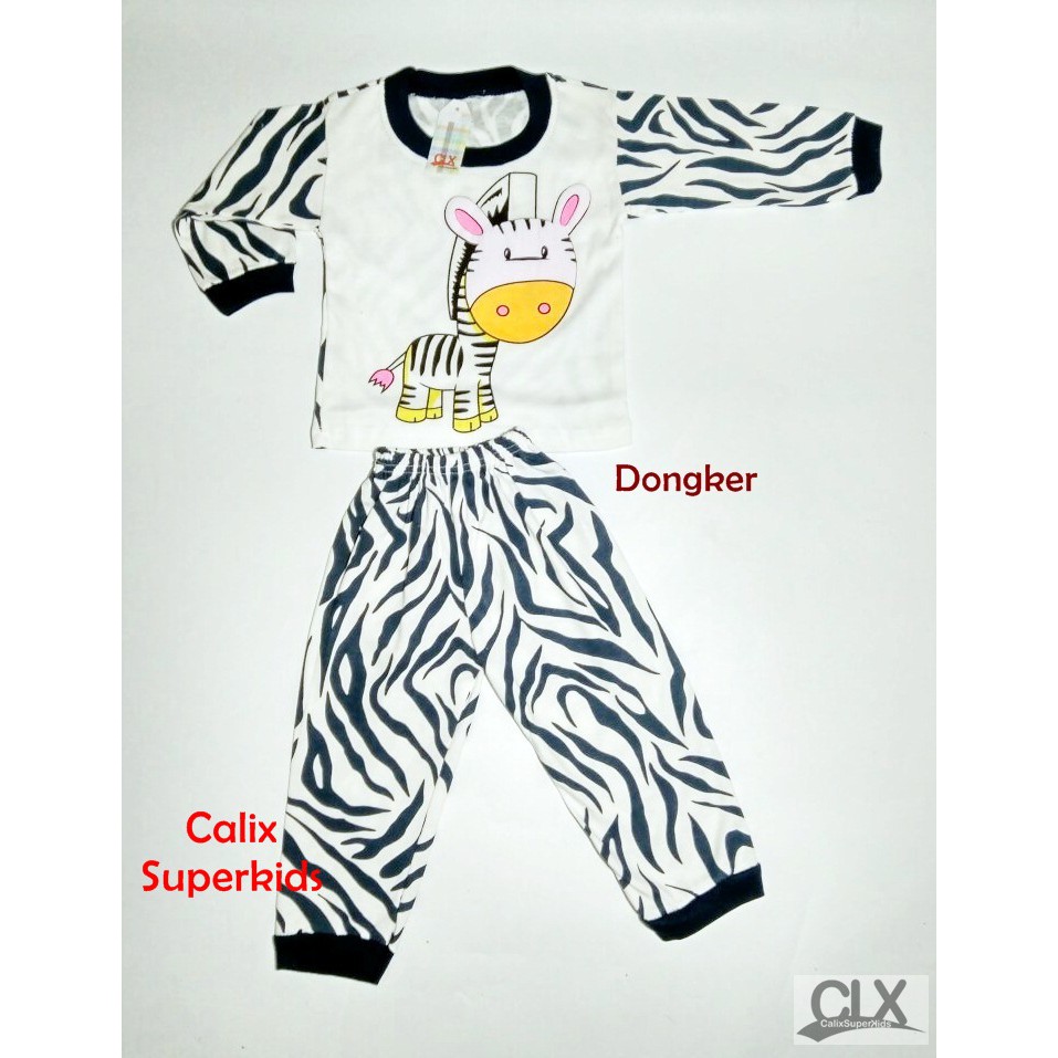 Piyama Anak Baby 1-3Thn Zebra White  Baju Tidur Setelan Laki Laki Perempuan