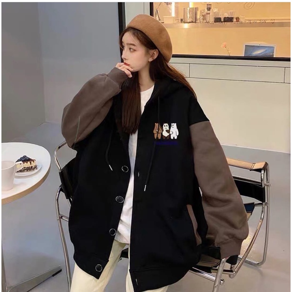 JAKET WANITA XXL HONGWEHSEN JAKET BASEBALL OVERSIZE - VARSITY JAKET - JAKET HOODIE OVERSIZE