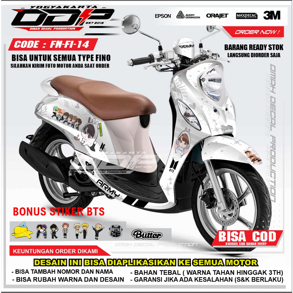 DECAL FINO FULL BODY DEKAL MOTOR YAMAHA FINO 125 FI GRANDE VARIASI AKSESORIS STICKER KEKINIAN  KEREN
