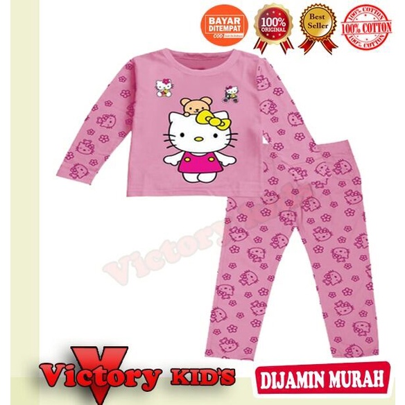 Victory kids setelan/piyama tangan panjang anak perempuan 1-10 thn