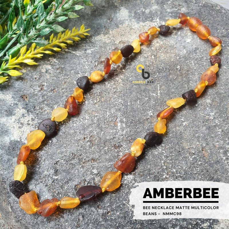 Kalung Amber Anak Tumbuh Gigi Matte Multicolor Beans Multicolor NMMC98 by Amber bee