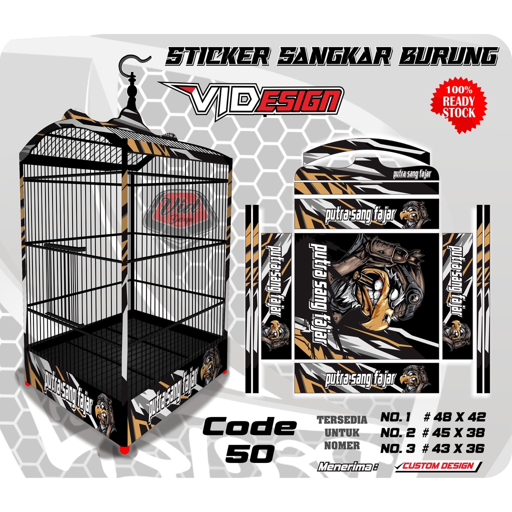 DECAL SANGKAR BURUNG / STICKER KANDANG KACER KOTAK EBOD JAYA NO 1,2,3