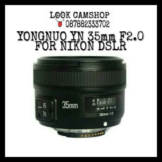 LENSA KAMERA DSLR YONGNUO YOUNGNOU YN 35mm 35  F2.0 FOR SLR NIKON D3200 D3300 D3400 D5000 D5100 D90