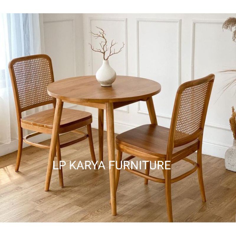 kursi rotan kayu jati/kursi makan rotan/kursi teras