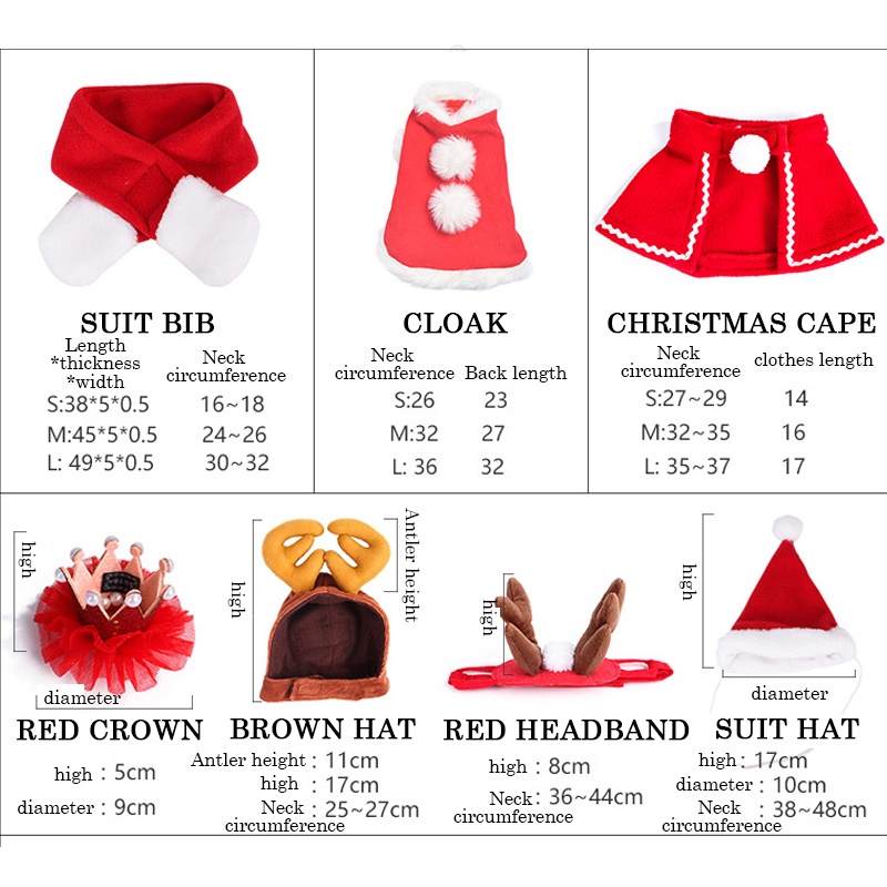 Christmas Cats and Dogs Santa Claus Pet Clothes New Year's Cloak Christmas Warm Clothes Kittens and Puppy Pet Clothes Scarf Cloak