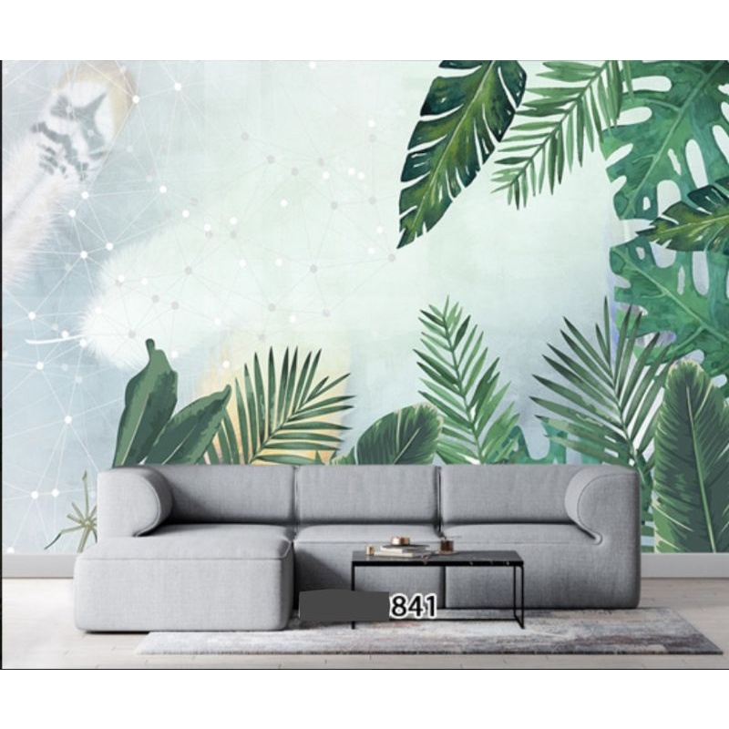 Wallpaper Printing Custom Daun Tropical