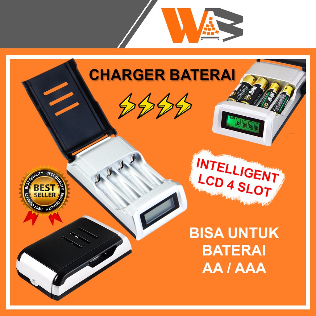 COD CHARGER BATERAI TAFFWARE BATRE BATRAI BATTERY AAA NICD NIMH SMART INTELLIGENT LCD 4 SLOT