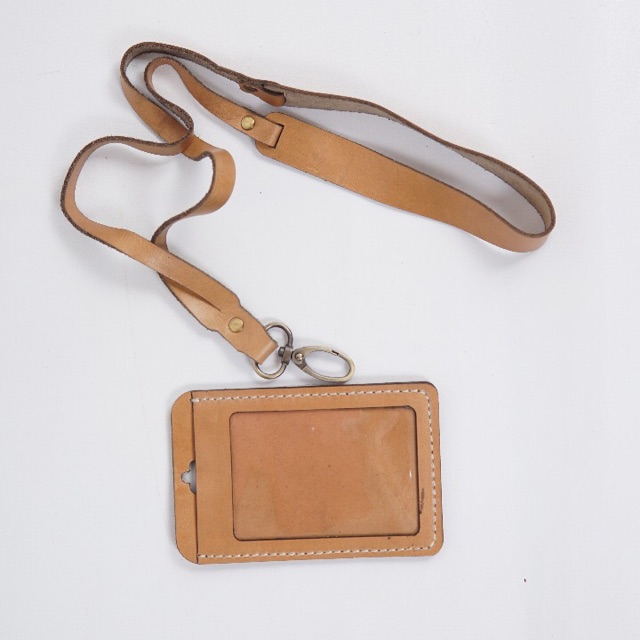 

ID CARD HOLDER KULIT ASLI WARNA TAN MUDA | GANTUNGAN ID CARD | TALI ID CARD