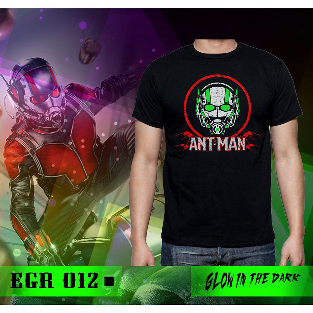 Baju Kaos Superhero Ant Man Glow In The Dark Import Avengers Atasan Pria Dewasa Antman