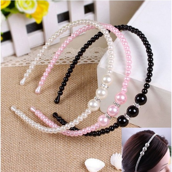 Bando Mutiara Korea / Headband Wanita / Bandana Anak Aksesoris Rambut / Bando Pearl