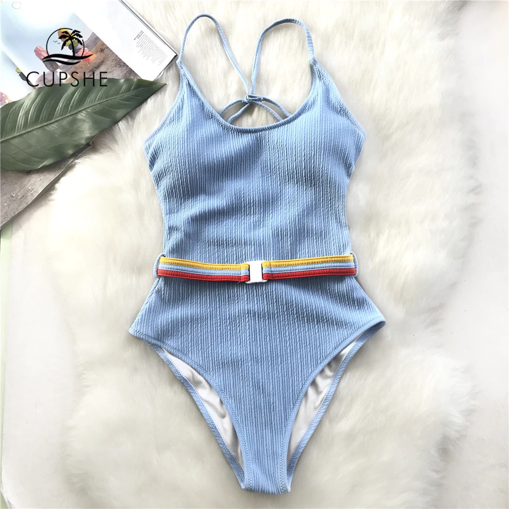 cupshe blue one piece