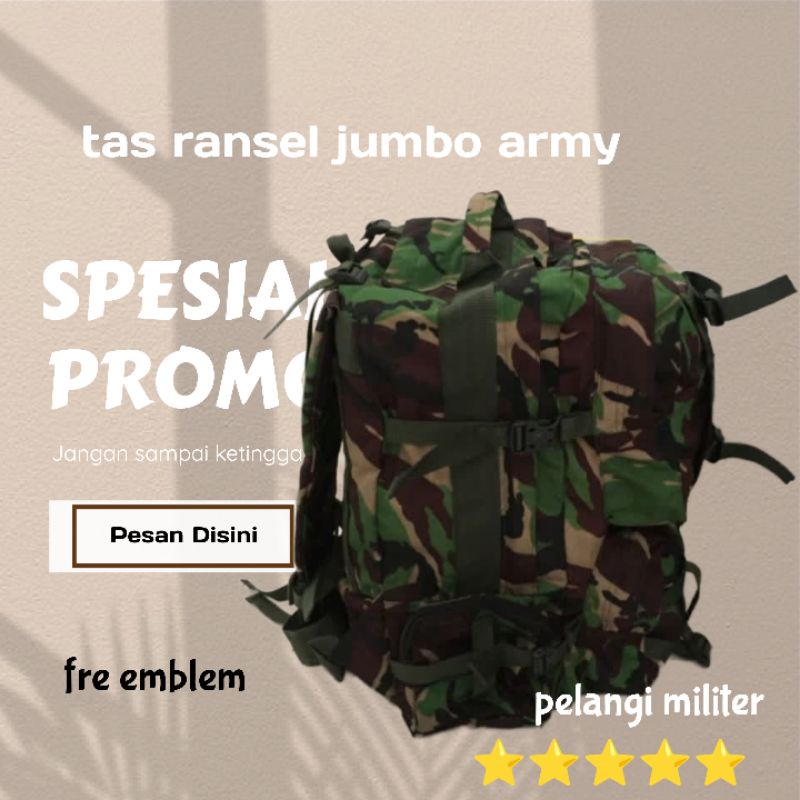 Tas ransel jumbo TNI /tas punggung pria/tas tactical/tas touring/tas outdoor