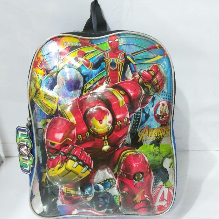 Tas Anak Superhero TIMBUL MURAH / Tas Anak Laki-Laki Emboss mengkilat BARU / Tas anak cowok BESAR