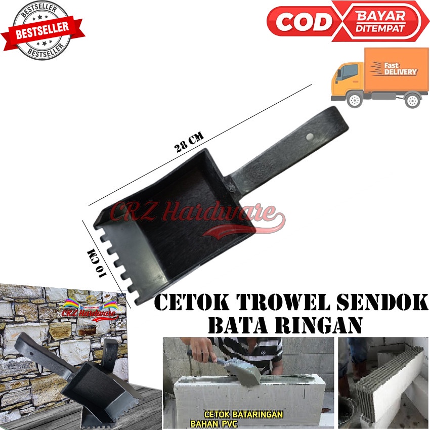 CETOK BATA RINGAN TROWEL SENDOK SEMEN PASANG BATA RINGAN HEBEL HERBEL