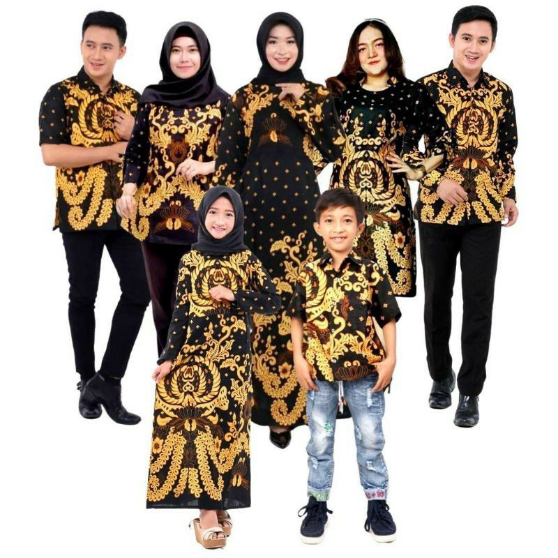 Couple Keluarga • Sarimbit Batik • TERLENGKAP • TERBARU • MOTIF GURITA KUNING