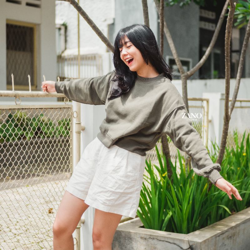 ZANO BASICS Sweater Crop Armylla