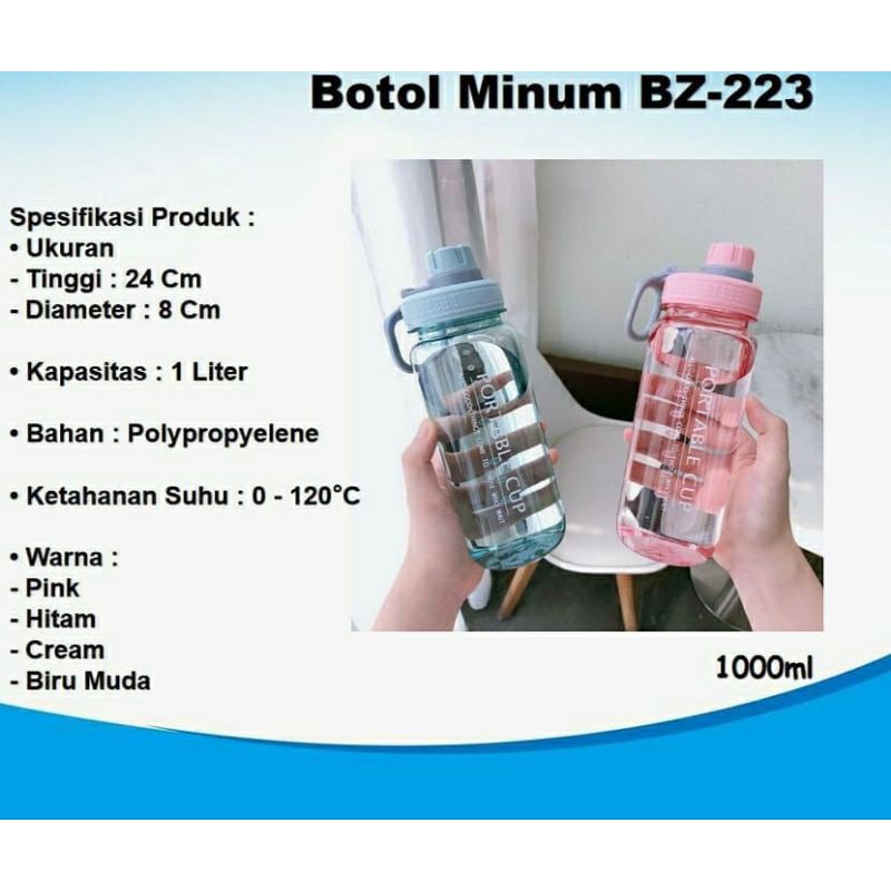 Botol minum ukuran 1 Liter super kece/600ML