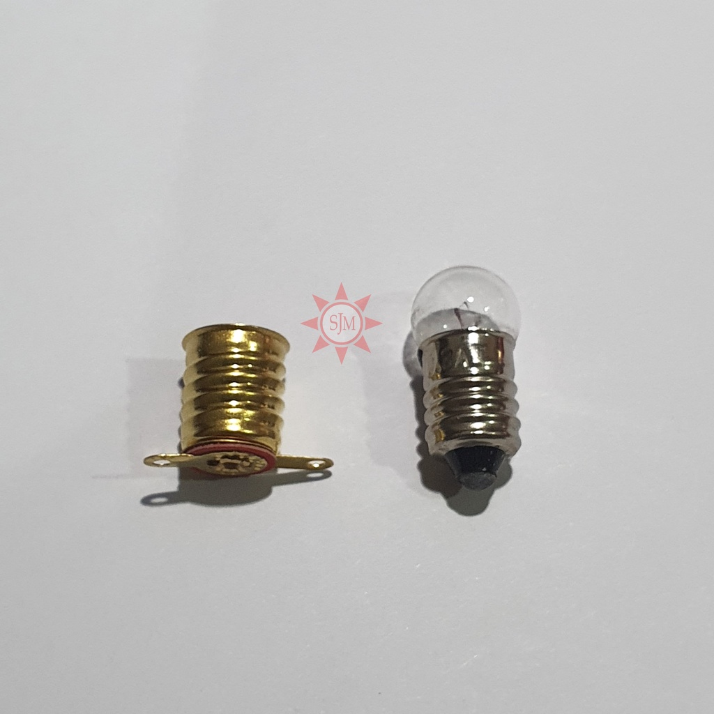 Fitting Bohlam Lampu Senter E10 2,5Volt Praktek anak Sekolah