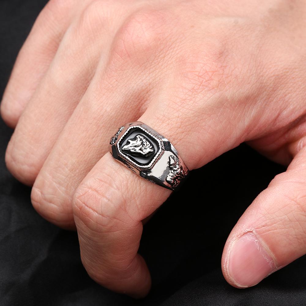 Preva Cincin Pria Fashion Gaya Punk Eropa Dan Amerika Bahan Alloy Diukir