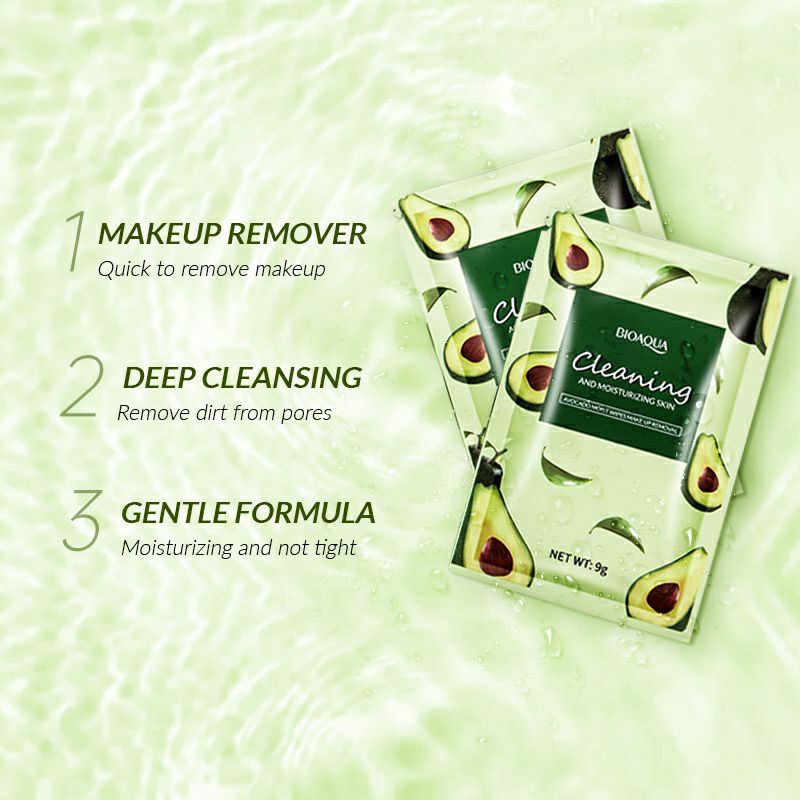 BIOAQUA Avocado Moist Wipes Make Up Removal 9gr HARGA PER PCS [BPOM]