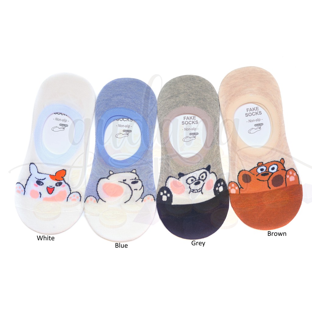 Kaos Kaki Wanita Pendek Bare Bear Beruang Panda Lucu Unik GH 103024