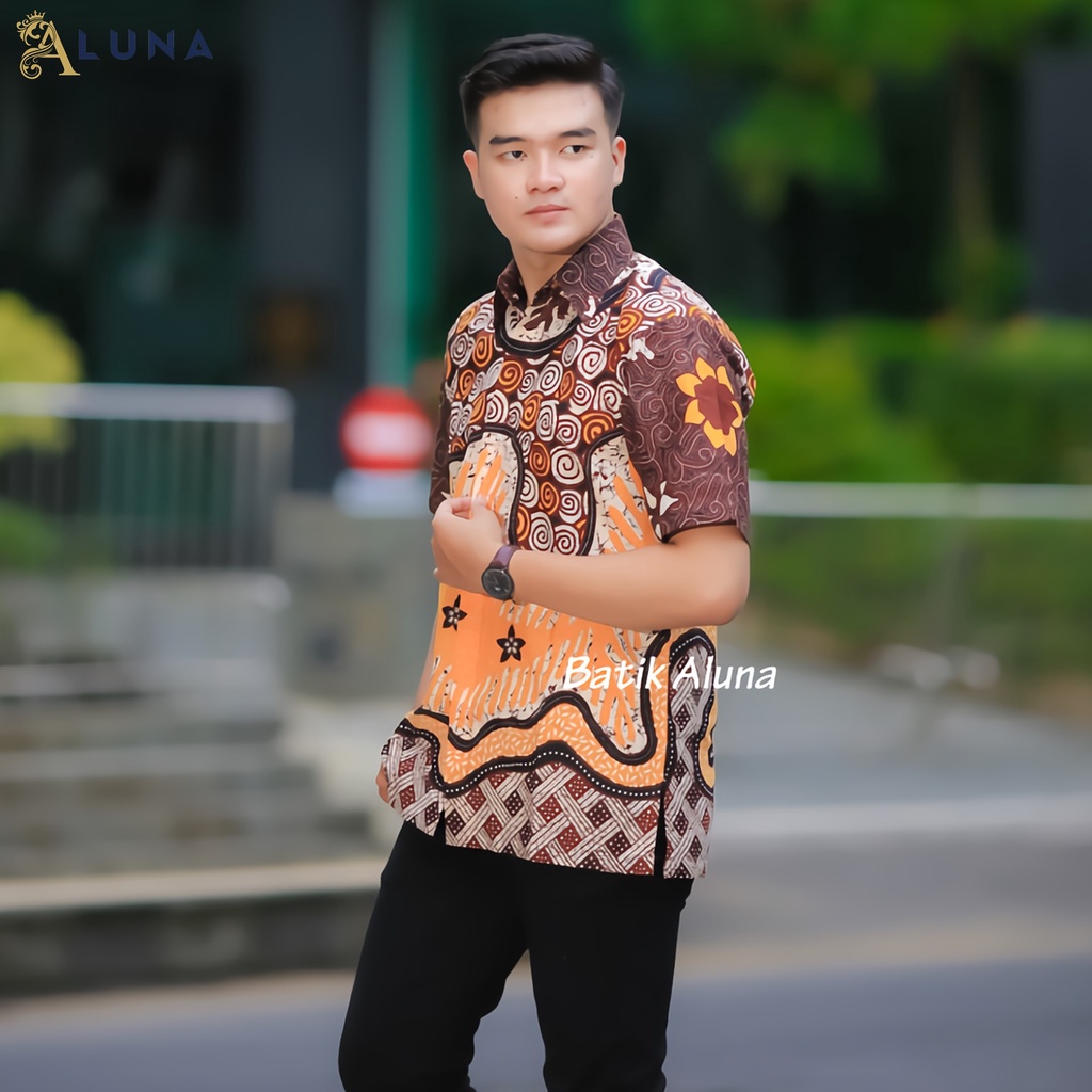 TERBARU KEMEJA BATIK PRIA LENGAN PENDEK LAPIS FURING PEKALONGAN PREMIUM REGULAR FIT MODERN PD 025