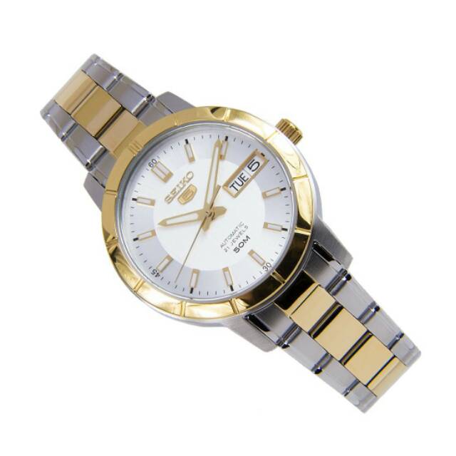Jam SEIKO 5 automatic silver gold