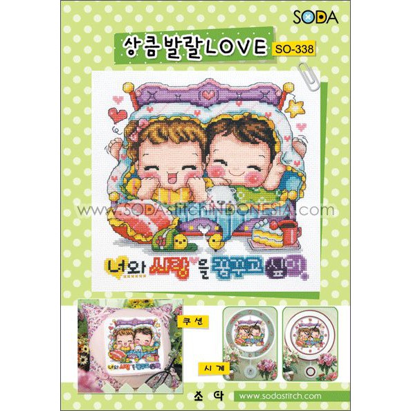 Paket DIY Craft Sulam Kristik Strimin Cross Stitch Sodastitch SO-338 Bedroom Korean Couple Pajama